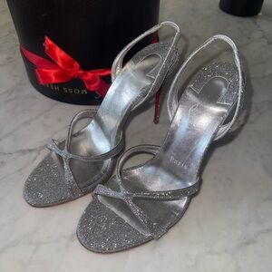 Christian Louboutin Sparkling Silver Heels